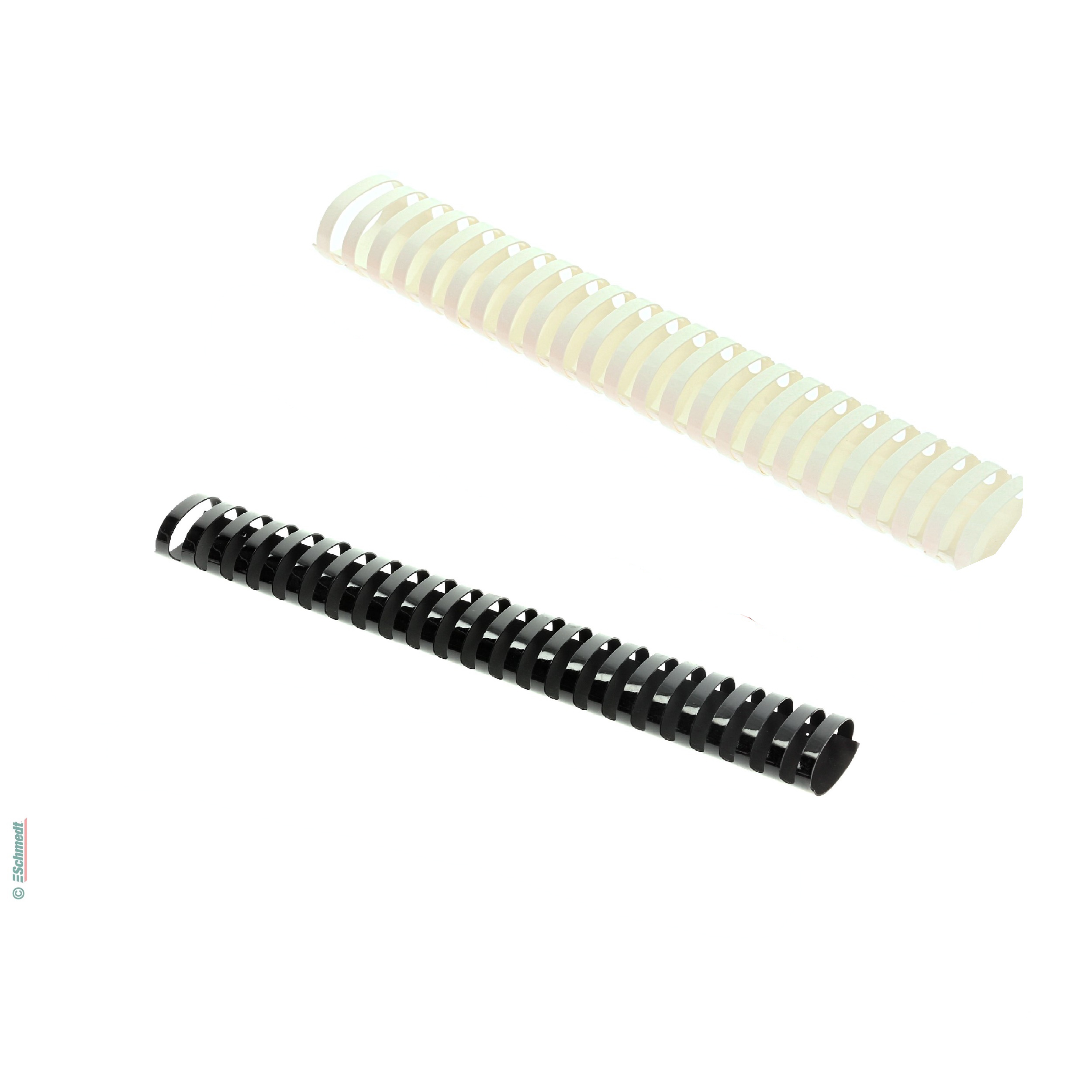 Plastikbinderücken - oval - US-Teilung - 21 Ringe - für DIN A4 - zur Verarbeitung in Plastikbindegeräten...
