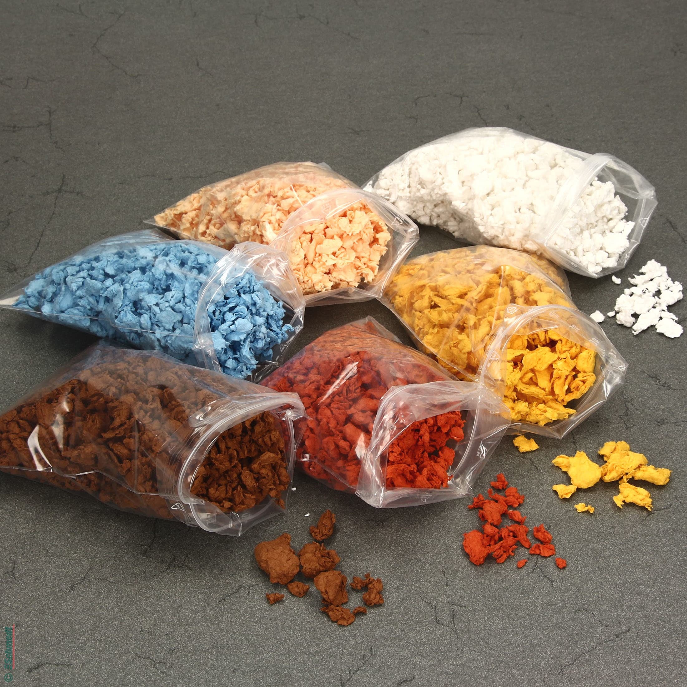 Papierfasern aus reiner Baumwolle - Farbe 009 - tintenblau - zur Herstellung von Faserbrei bei der Papierrestaurierung...