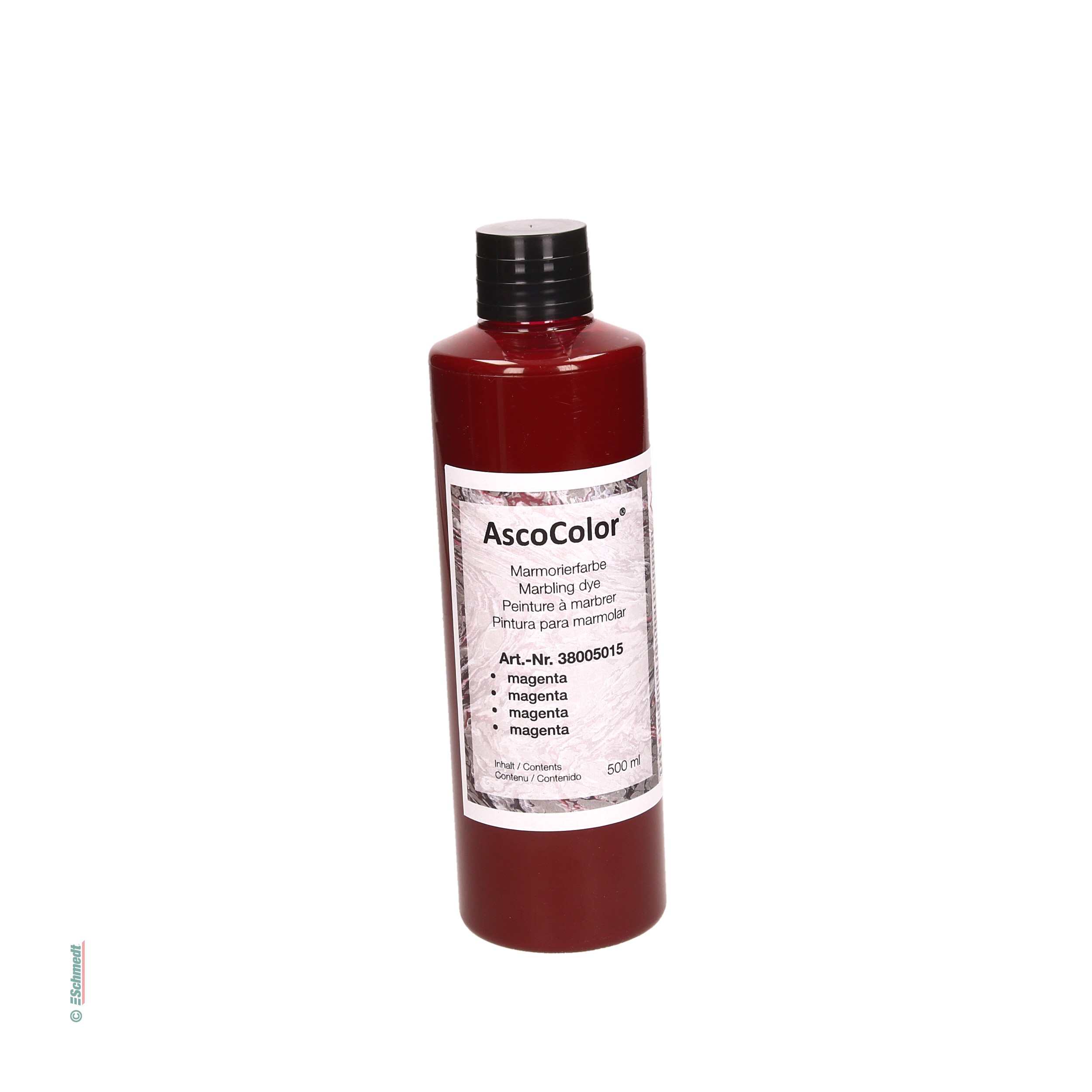 AscoColor® Marmorierfarbe - Farbe magenta - Gebindegröße Flasche / 500 ml - zur Herstellung marmorierter Papiere... - Bild-1
