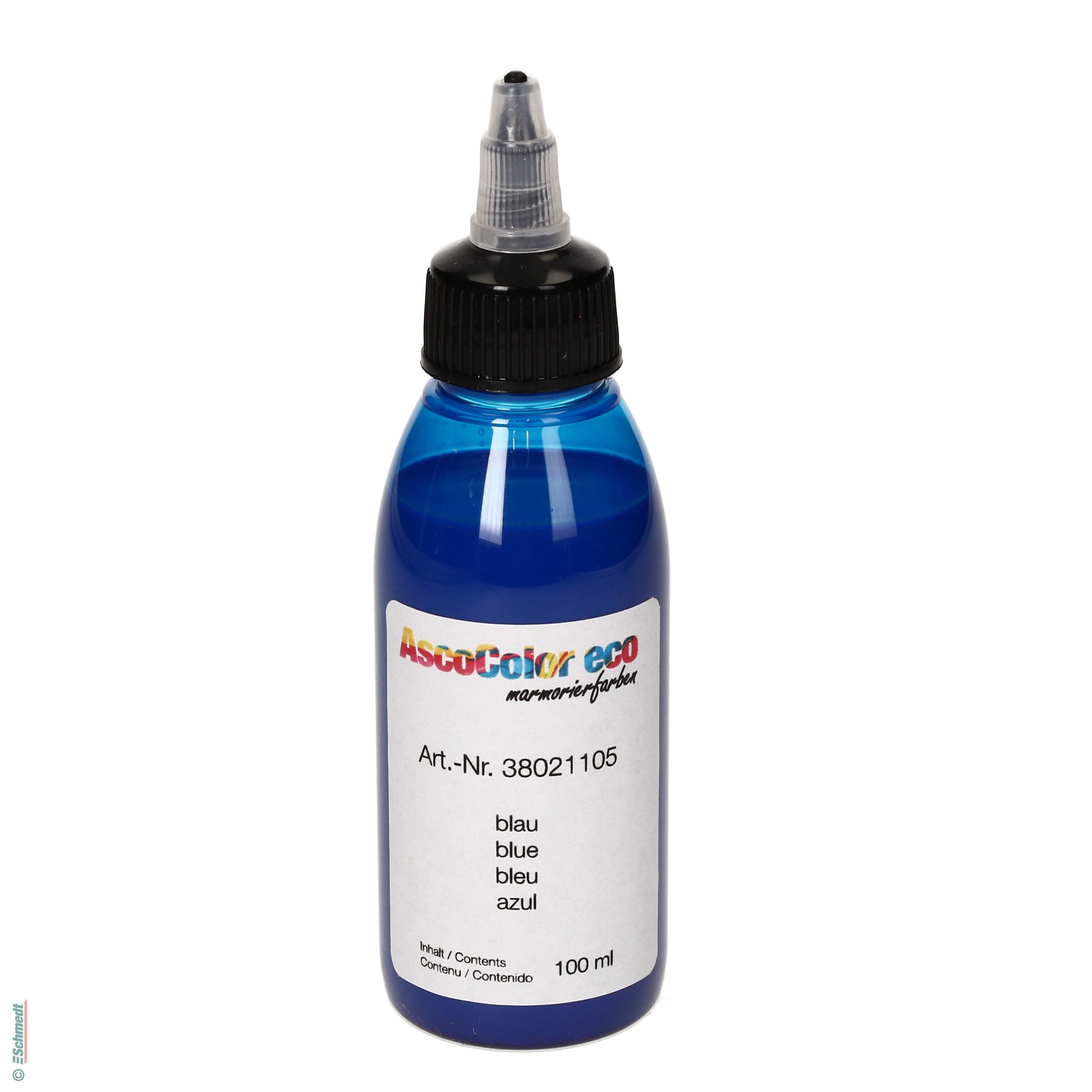 AscoColor eco - Marmorierfarbe - Farbe 105 - blau - Gebindegröße Flasche / 100 ml - zur Herstellung marmorierter Papiere...