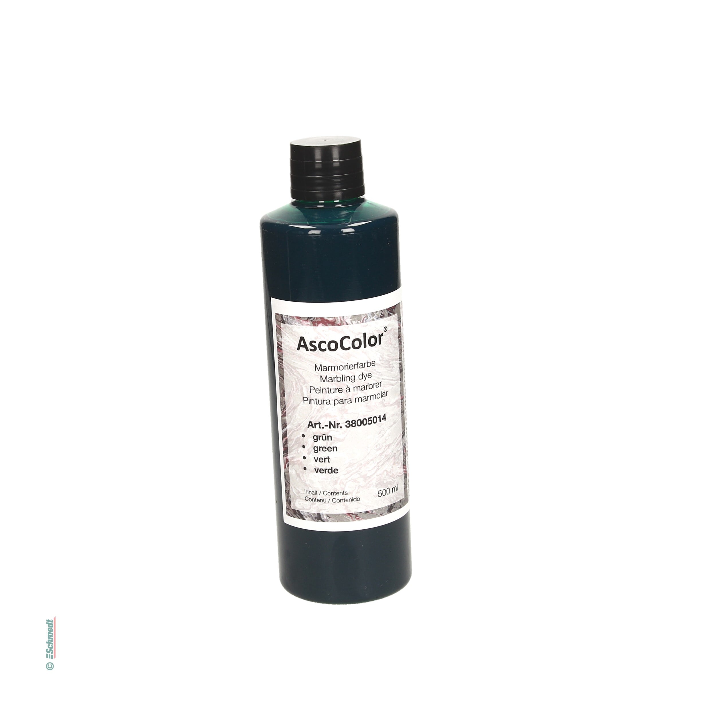 AscoColor® Marmorierfarbe - Farbe grün - Gebindegröße Flasche / 500 ml - zur Herstellung marmorierter Papiere... - Bild-1