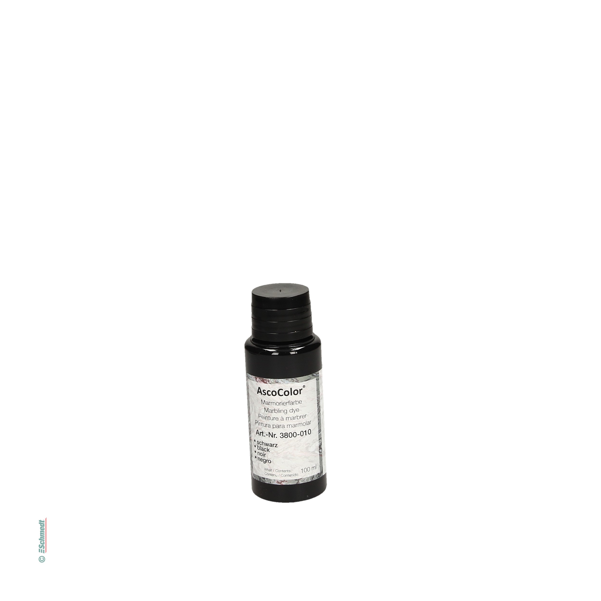 AscoColor® Marmorierfarbe - Farbe schwarz - Gebindegröße Flasche / 100 ml - zur Herstellung marmorierter Papiere... - Bild-1