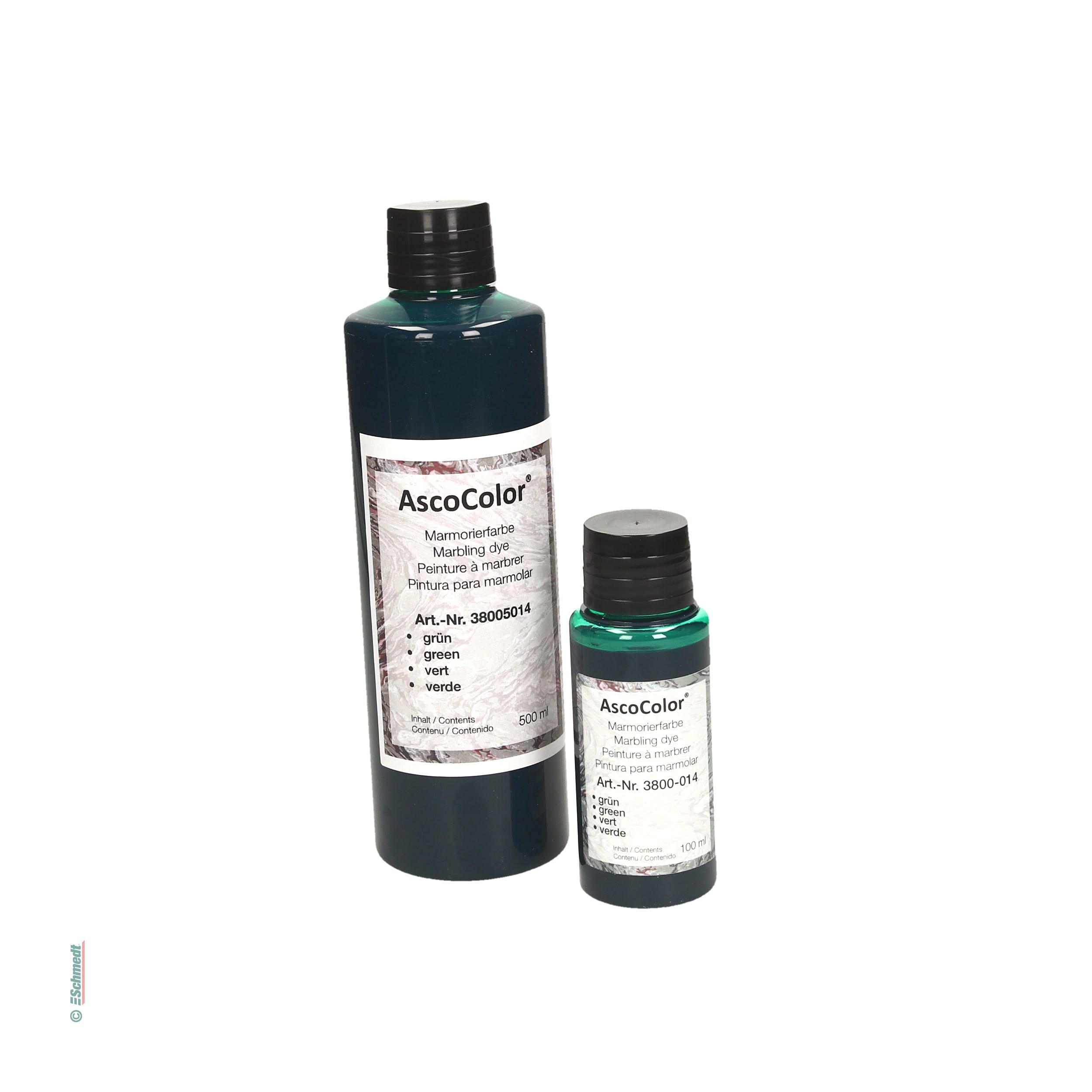 AscoColor® Marmorierfarbe - Farbe grün - Gebindegröße Flasche / 500 ml - zur Herstellung marmorierter Papiere... - Bild-1