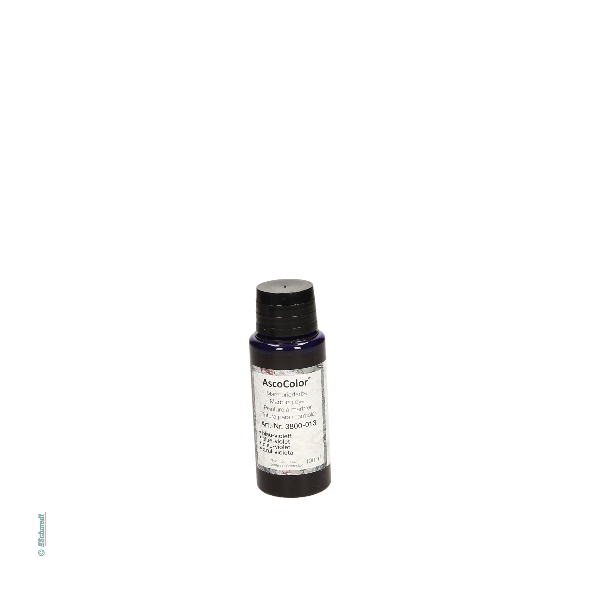 AscoColor® Marmorierfarbe - Farbe blau/violett - Gebindegröße Flasche / 100 ml - zur Herstellung marmorierter Papiere... - Bild-1