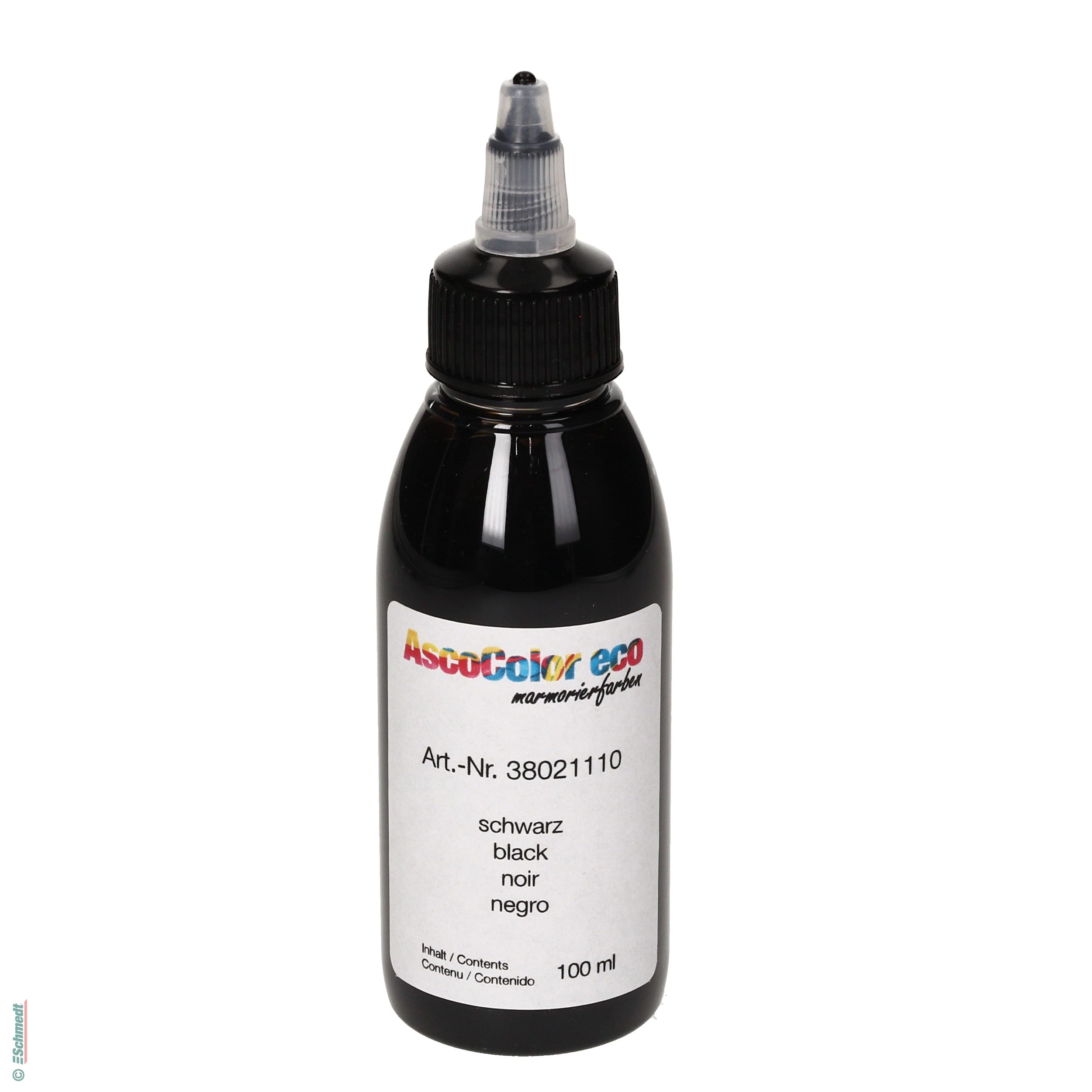 AscoColor eco - Marmorierfarbe - Farbe 110 - schwarz - Gebindegröße Flasche / 100 ml - zur Herstellung marmorierter Papiere...