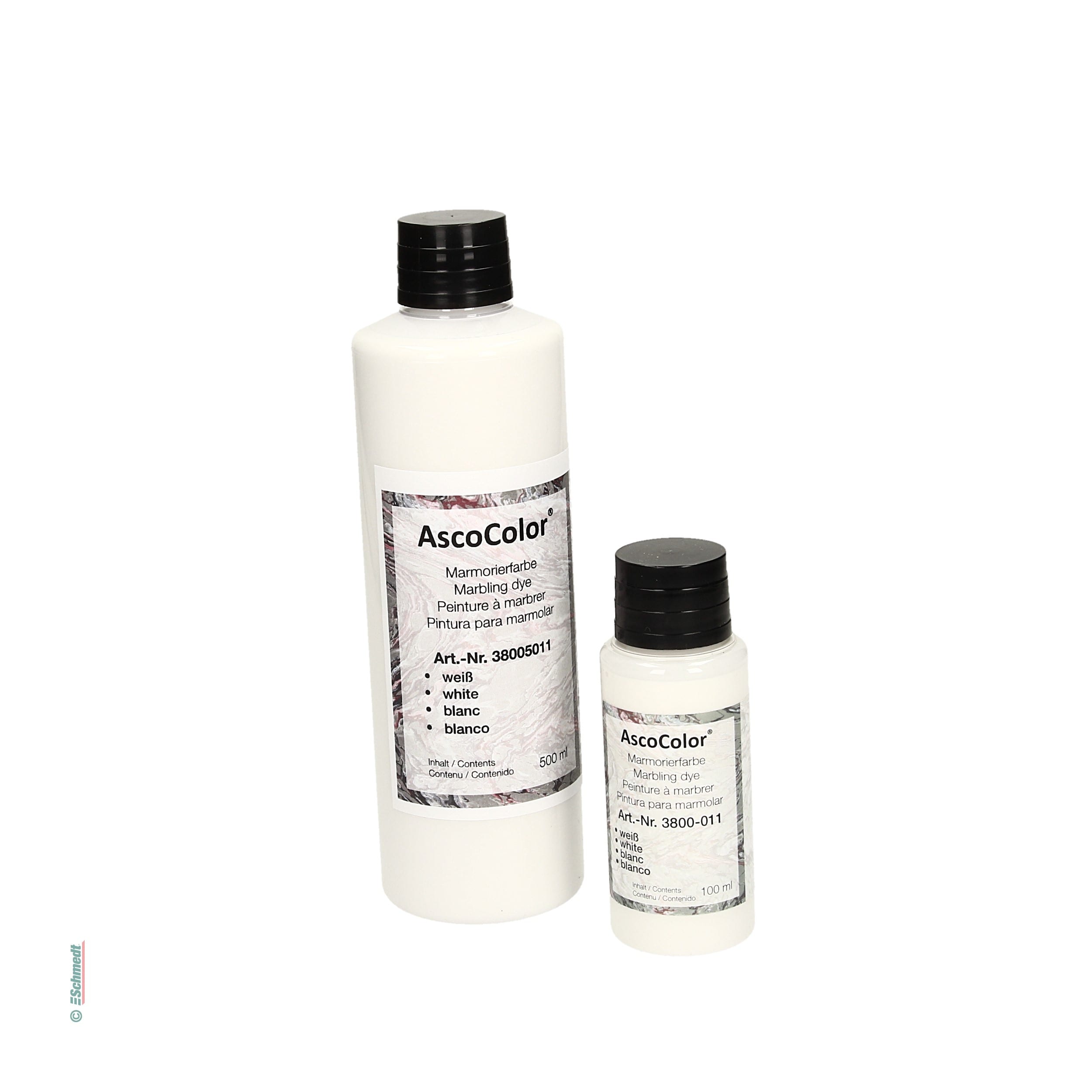 AscoColor® Marmorierfarbe - Farbe weiß - Gebindegröße Flasche / 500 ml - zur Herstellung marmorierter Papiere... - Bild-1