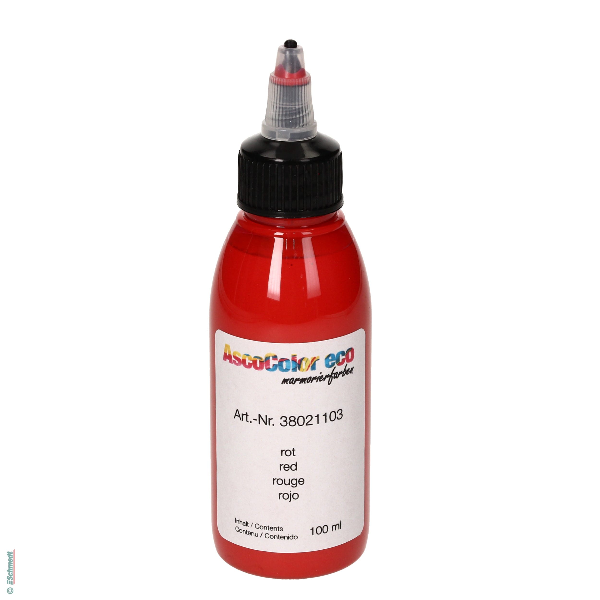 AscoColor eco - Marmorierfarbe - Farbe 103 - rot - Gebindegröße Flasche / 100 ml - zur Herstellung marmorierter Papiere...