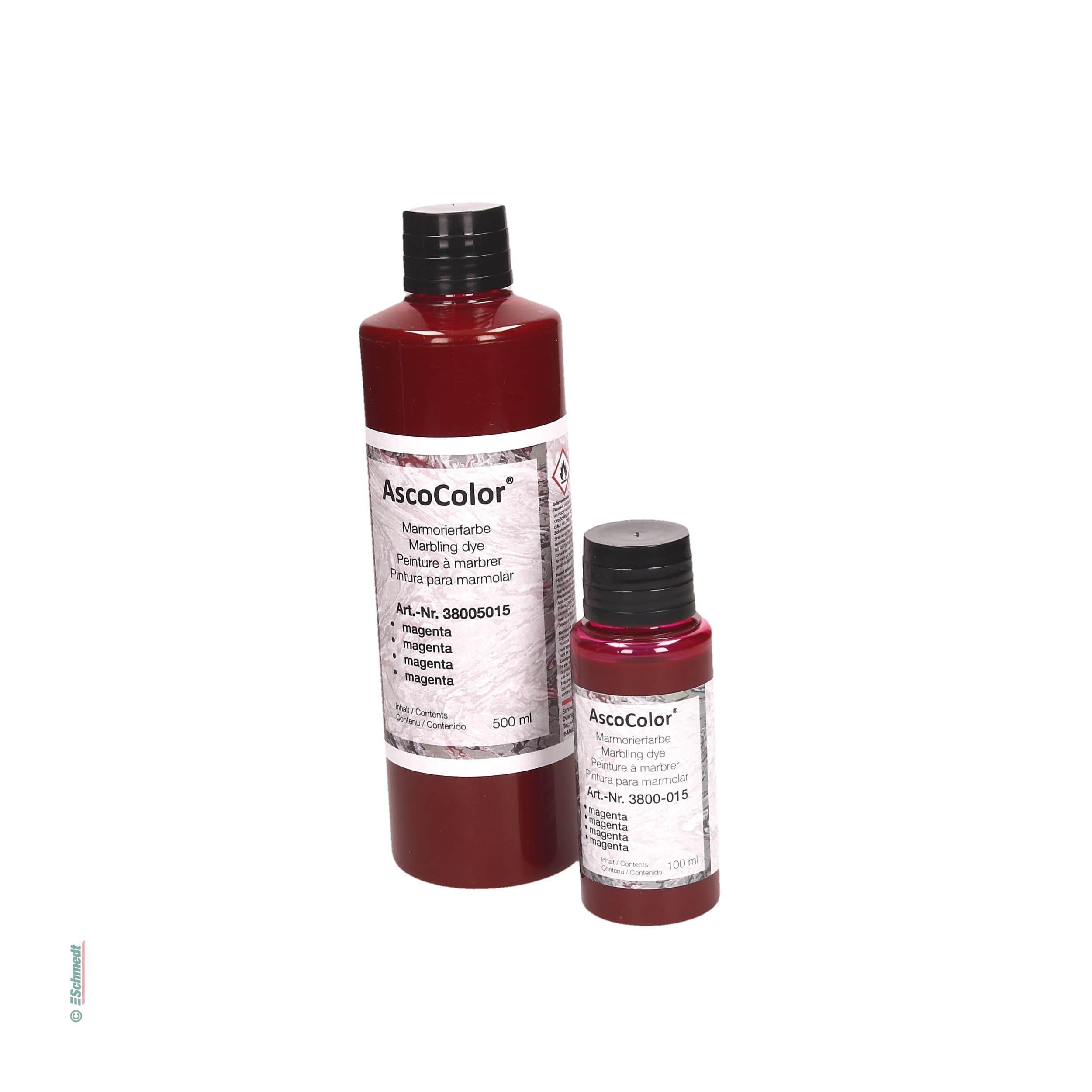 AscoColor® Marmorierfarbe - Farbe magenta - Gebindegröße Flasche / 500 ml - zur Herstellung marmorierter Papiere... - Bild-1