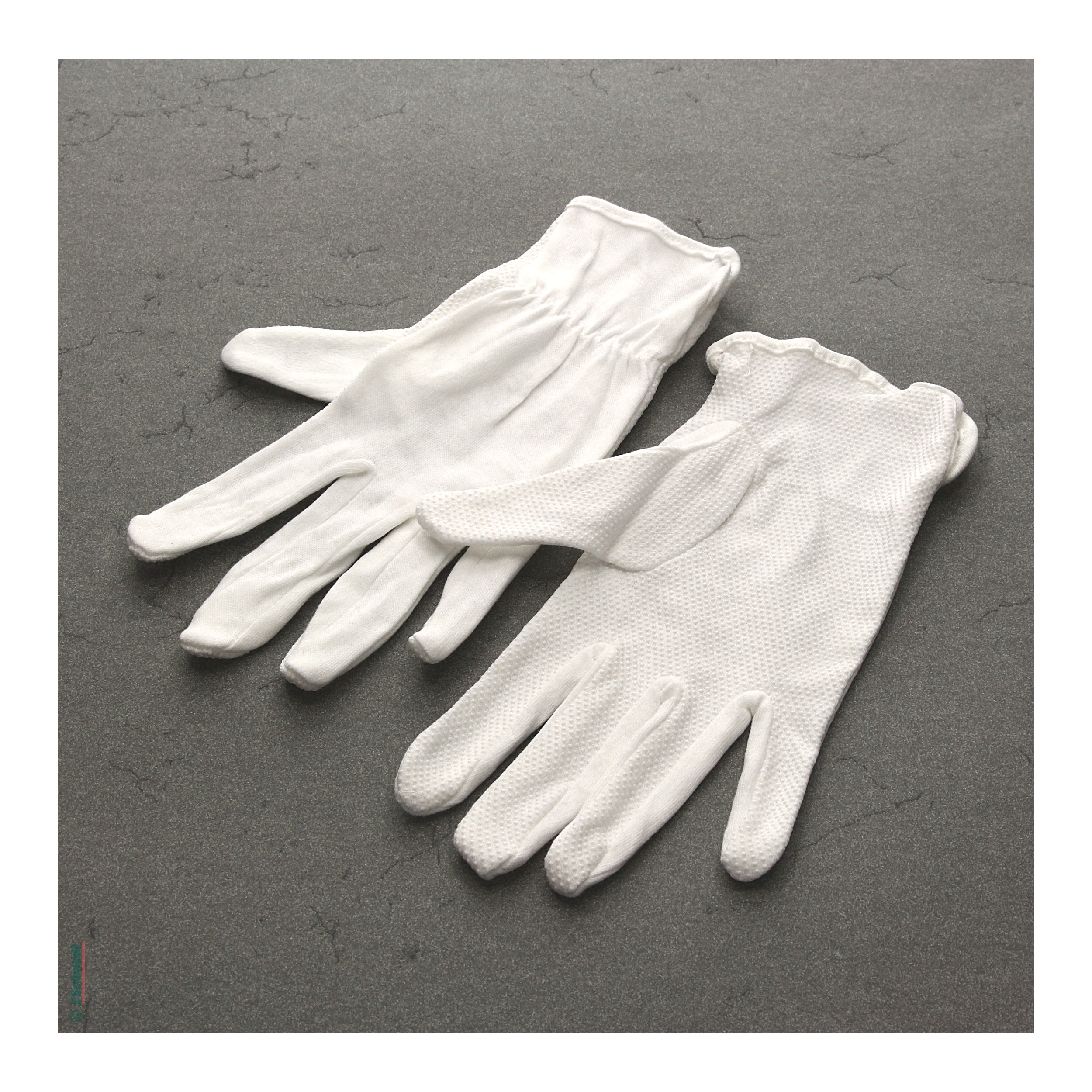 Museums-Baumwollhandschuhe - mit Mikronoppen, weiß - Schutz vor Fingerabdrücken... - Bild-1