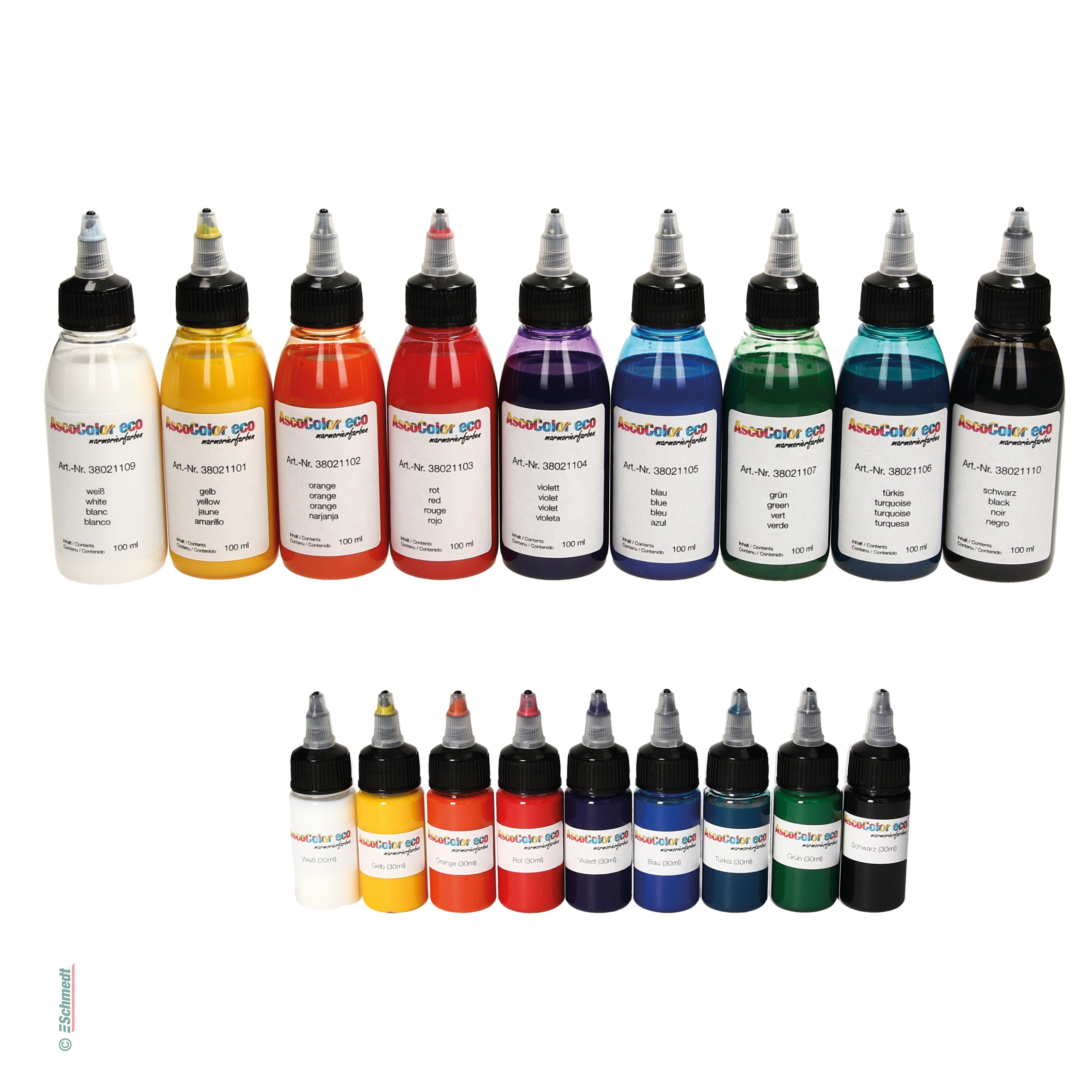AscoColor eco - Marmorierfarbe - Farbe 106 - türkis - Gebindegröße Flasche / 100 ml - zur Herstellung marmorierter Papiere...