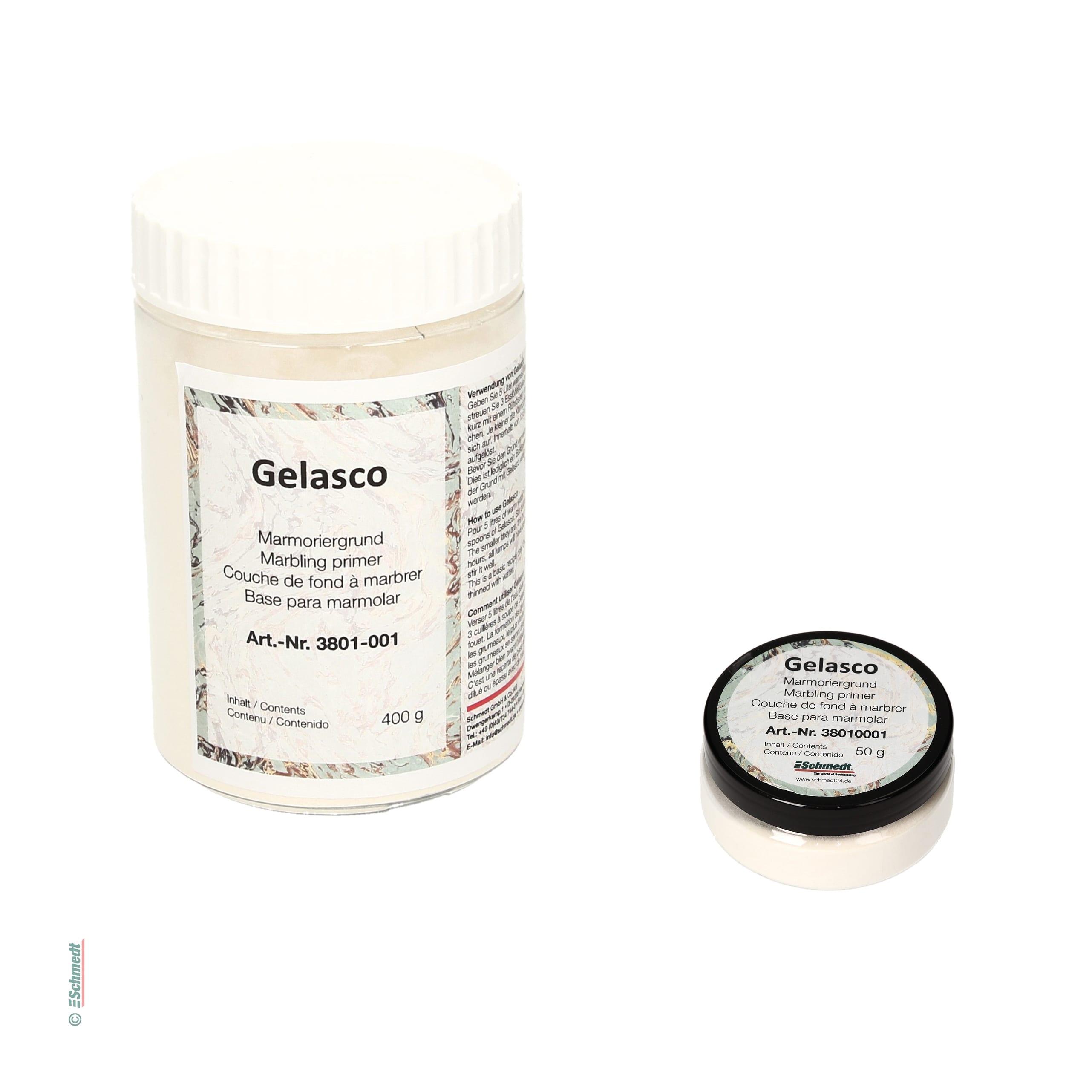 Gelasco - Marmoriergrund - Gebindegröße Dose / 400 g - Grundierung für die Herstellung von Marmorpapieren. Verhindert zu starkes Verlaufen d...